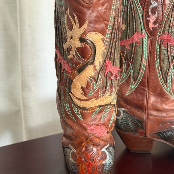 RARE collector Corral green dragon western boots - Picture 9 of 12